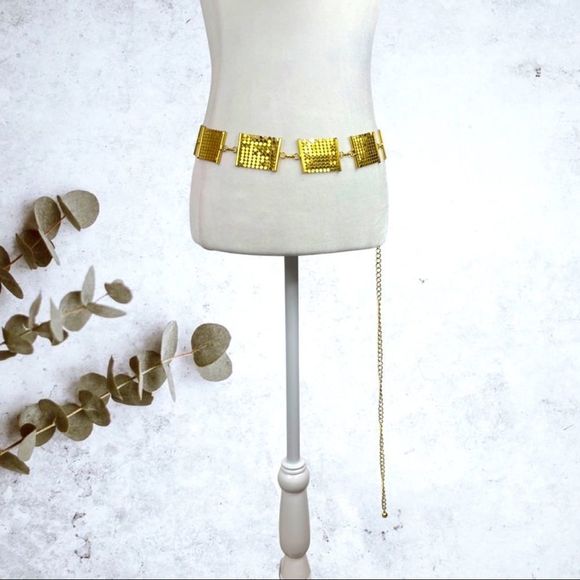 Accessories - Gold Sequin Adjustable Chain Belt